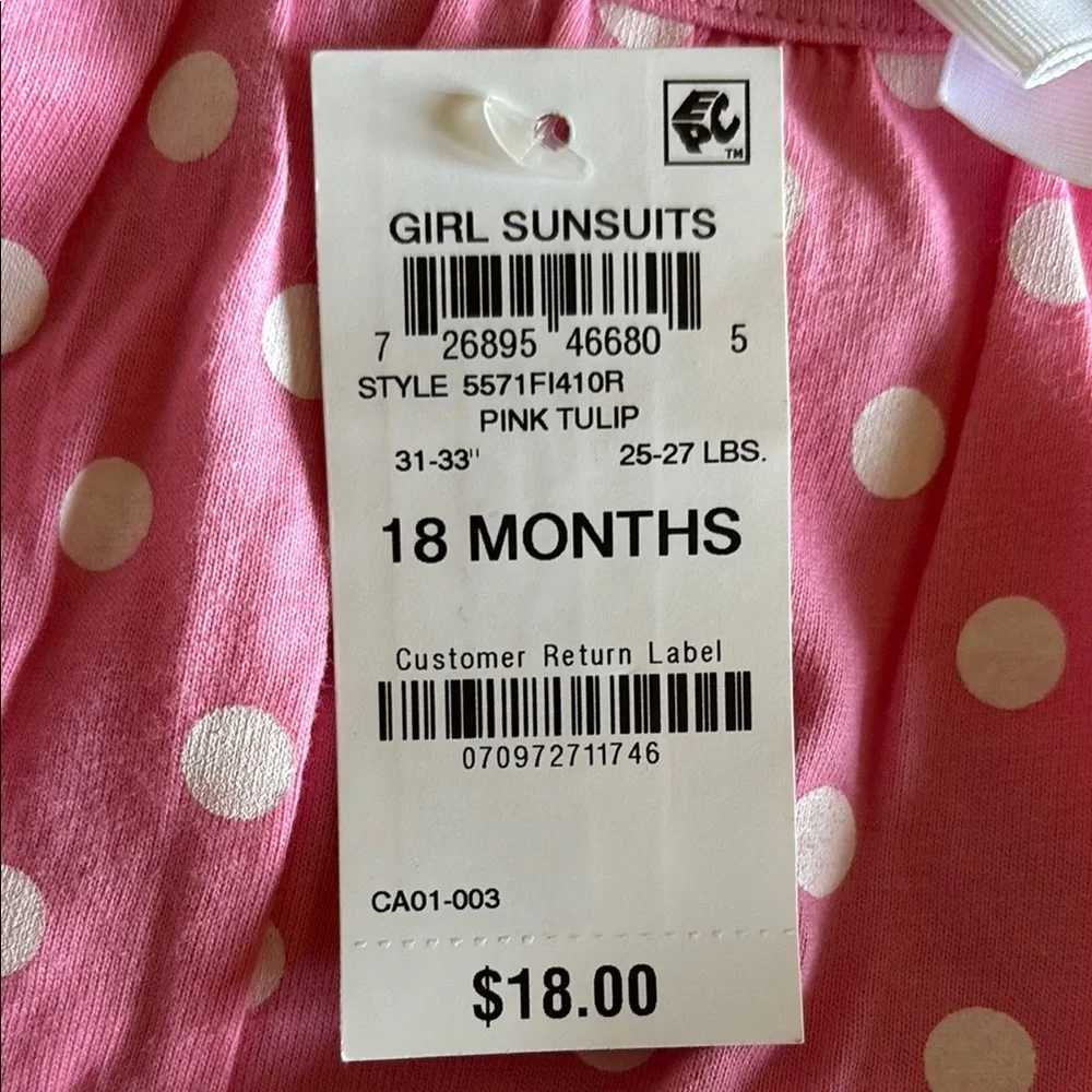 Pink Polka Dot Baby Girl Sunsuit with Bow